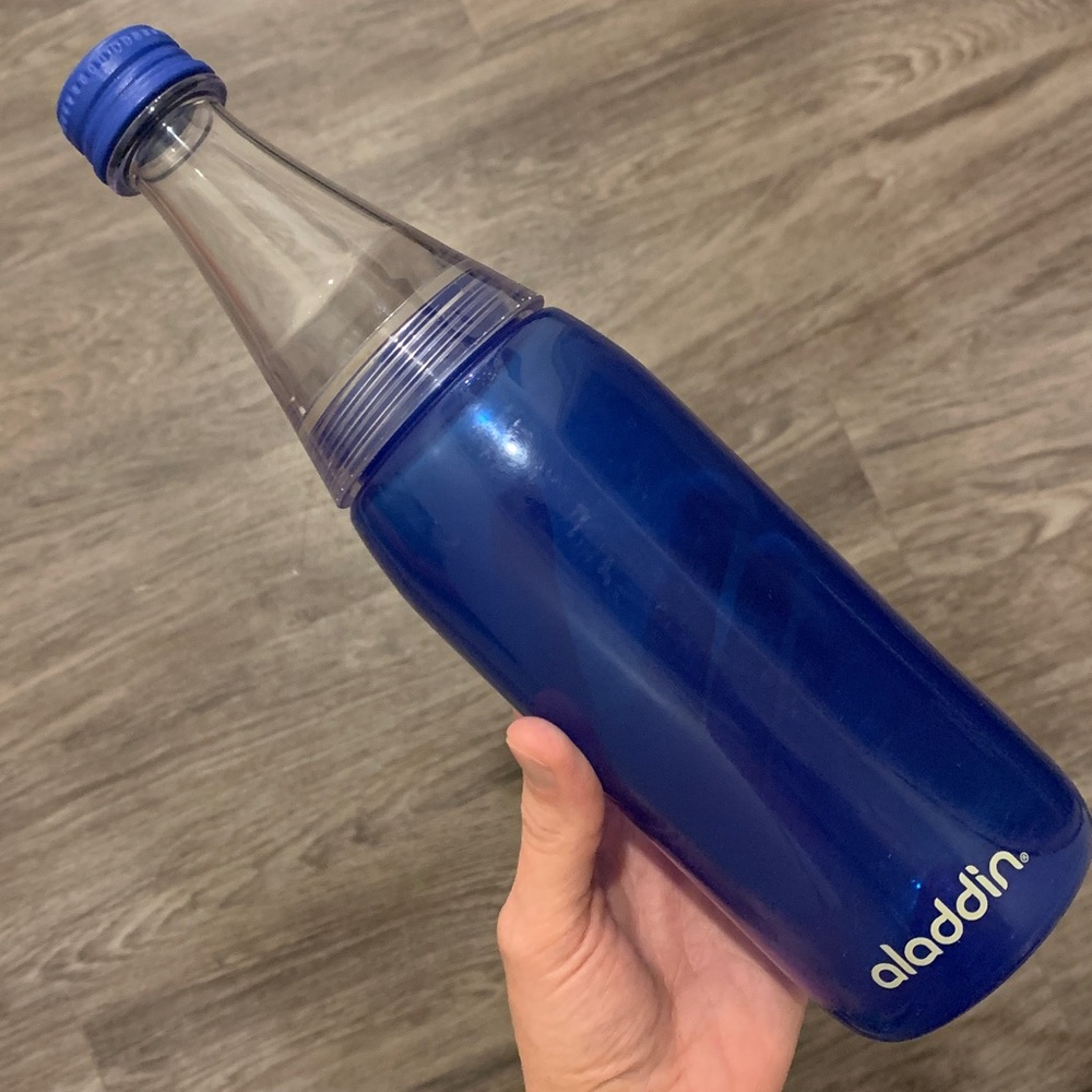 3 piece Aladdin Plastic Water Bottle Blue Clear